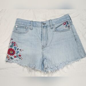 Madewell‎ The Perfect Jean Short: Embroidered Edition Size 28